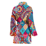 Ethnic Bohemian Mandala Pattern Print Women's Bathrobe
