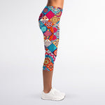 Ethnic Bohemian Mandala Pattern Print Women's Capri Leggings