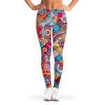 Ethnic Bohemian Mandala Pattern Print Women's Leggings