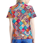 Ethnic Bohemian Mandala Pattern Print Women's Polo Shirt