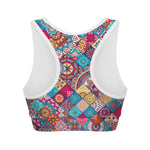 Ethnic Bohemian Mandala Pattern Print Women's Sports Bra