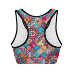 Ethnic Bohemian Mandala Pattern Print Women's Sports Bra
