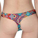 Ethnic Bohemian Mandala Pattern Print Women's Thong