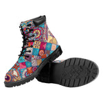 Ethnic Bohemian Mandala Pattern Print Work Boots