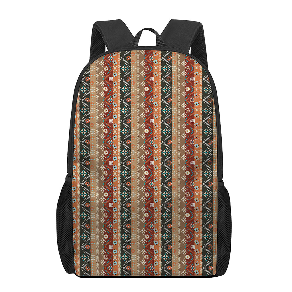 Ethnic Boho Tribal Pattern Print 17 Inch Backpack