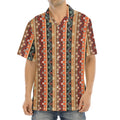 Ethnic Boho Tribal Pattern Print Aloha Shirt
