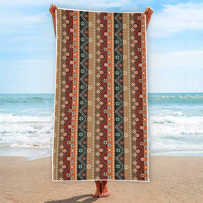 Ethnic Boho Tribal Pattern Print Beach Towel