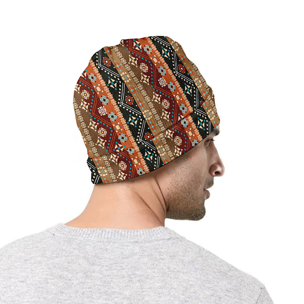 Ethnic Boho Tribal Pattern Print Beanie