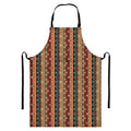 Ethnic Boho Tribal Pattern Print Bib Apron With Pocket