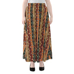 Ethnic Boho Tribal Pattern Print Chiffon Maxi Skirt
