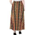Ethnic Boho Tribal Pattern Print Chiffon Maxi Skirt