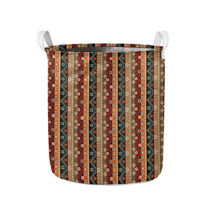 Ethnic Boho Tribal Pattern Print Collapsible Laundry Basket