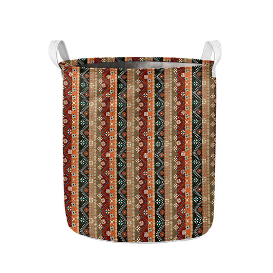 Ethnic Boho Tribal Pattern Print Collapsible Laundry Basket