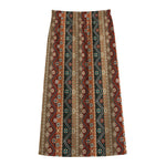 Ethnic Boho Tribal Pattern Print Cotton Front Slit Maxi Skirt