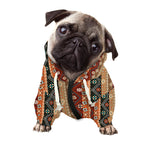 Ethnic Boho Tribal Pattern Print Dog Zip Up Hoodie