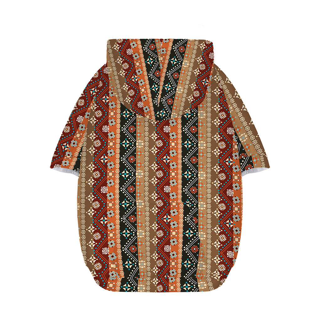 Ethnic Boho Tribal Pattern Print Dog Zip Up Hoodie