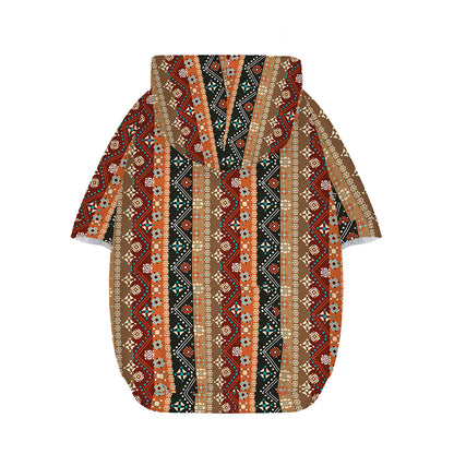 Ethnic Boho Tribal Pattern Print Dog Zip Up Hoodie
