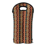 Ethnic Boho Tribal Pattern Print Double Neoprene Wine Tote