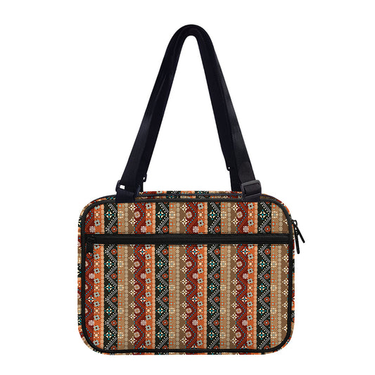 Ethnic Boho Tribal Pattern Print Double Strap Bible Bag