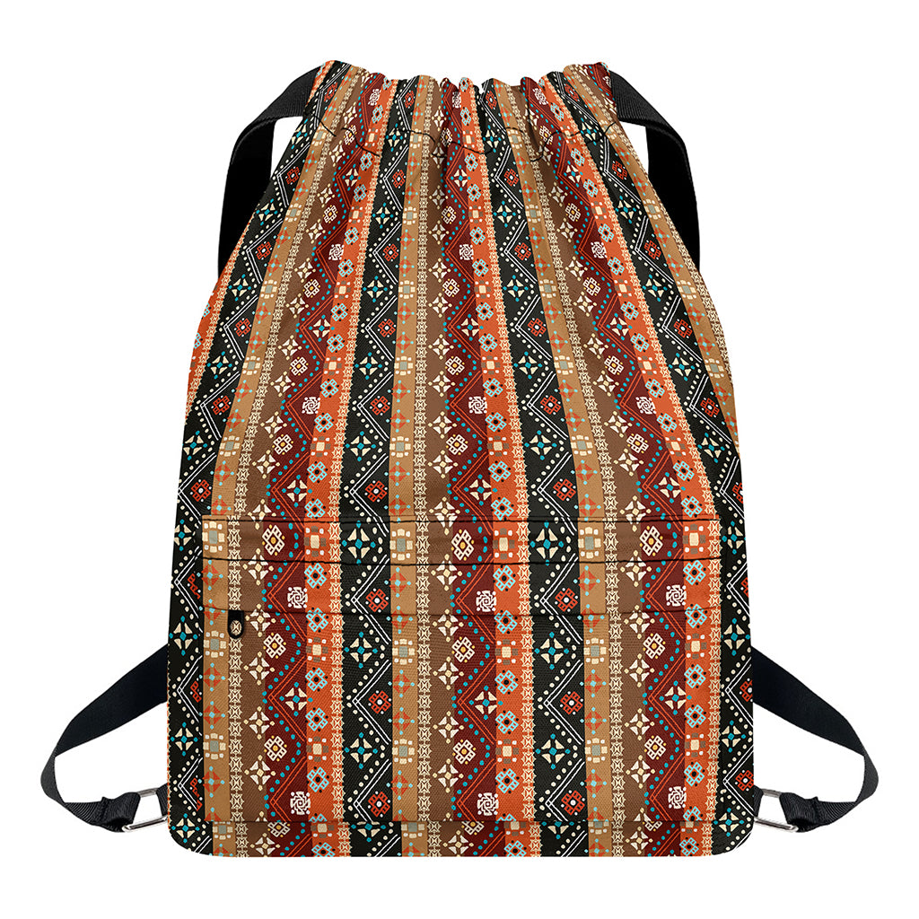 Ethnic Boho Tribal Pattern Print Drawstring Backpack