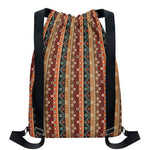 Ethnic Boho Tribal Pattern Print Drawstring Backpack