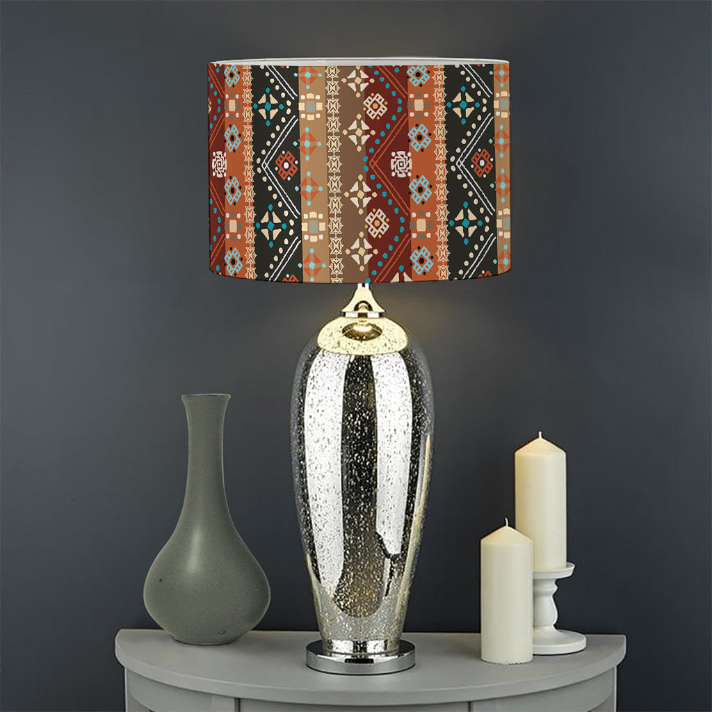 Ethnic Boho Tribal Pattern Print Drum Lamp Shade
