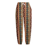 Ethnic Boho Tribal Pattern Print Fleece Lined Knit Pants