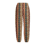 Ethnic Boho Tribal Pattern Print Fleece Lined Knit Pants