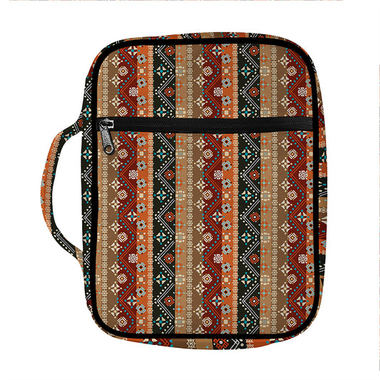 Ethnic Boho Tribal Pattern Print Front Pocket Bible Bag