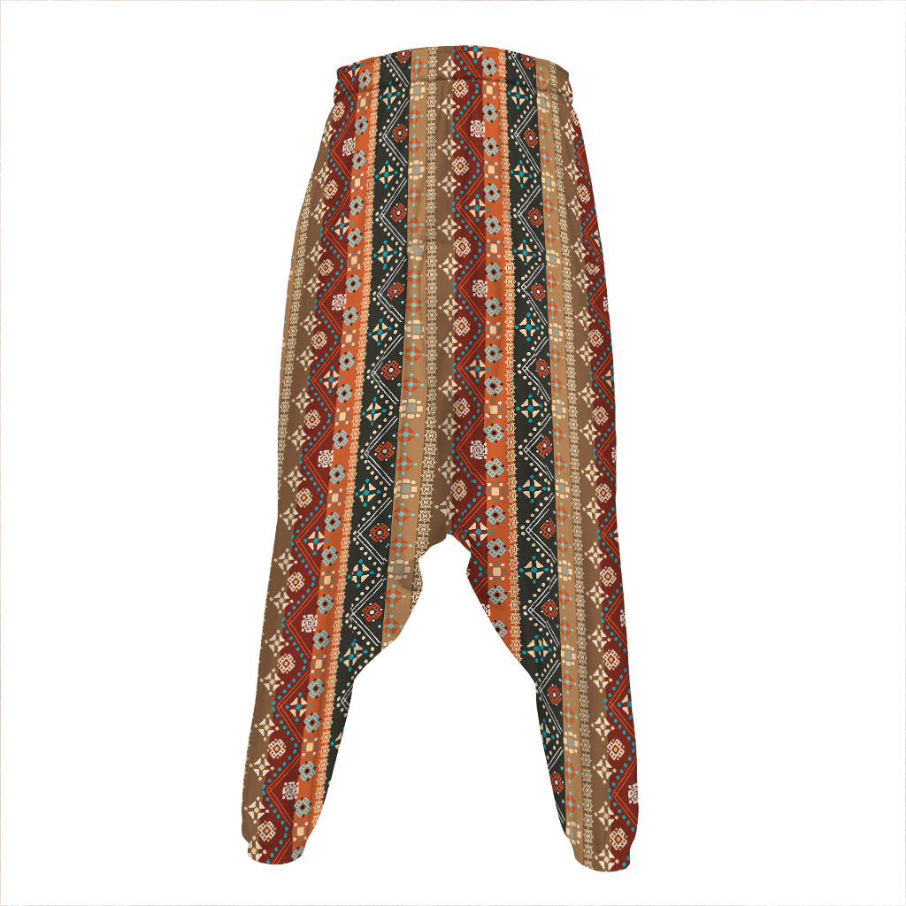 Ethnic Boho Tribal Pattern Print Hammer Pants