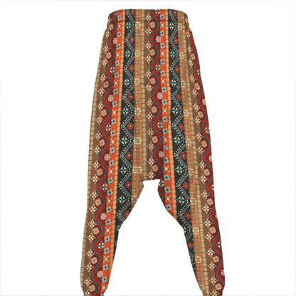 Ethnic Boho Tribal Pattern Print Hammer Pants