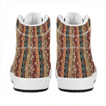 Ethnic Boho Tribal Pattern Print High Top Leather Sneakers