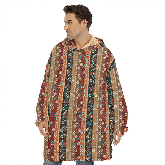 Ethnic Boho Tribal Pattern Print Hoodie Blanket