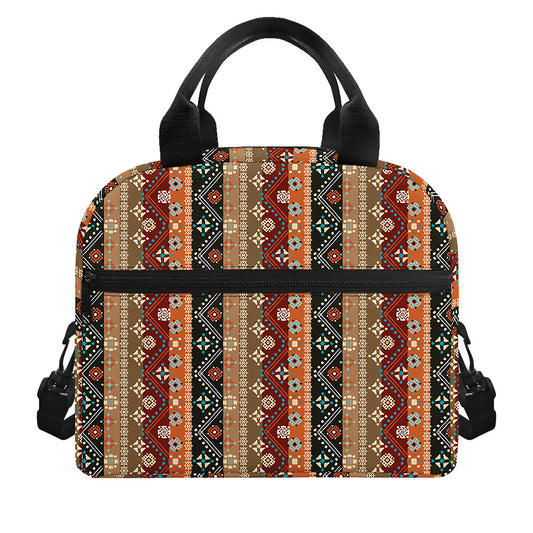 Ethnic Boho Tribal Pattern Print Insulated Lunch Bag