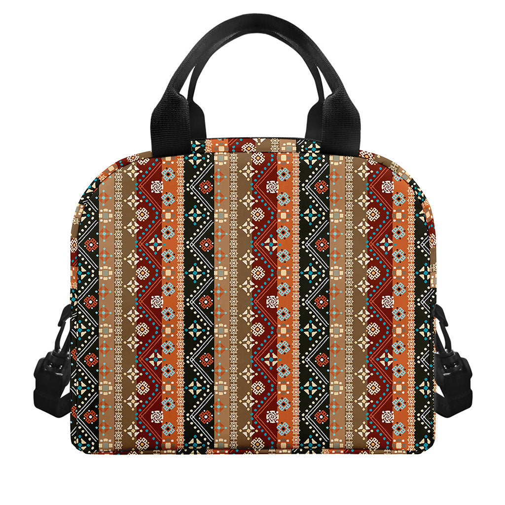 Ethnic Boho Tribal Pattern Print Insulated Lunch Bag