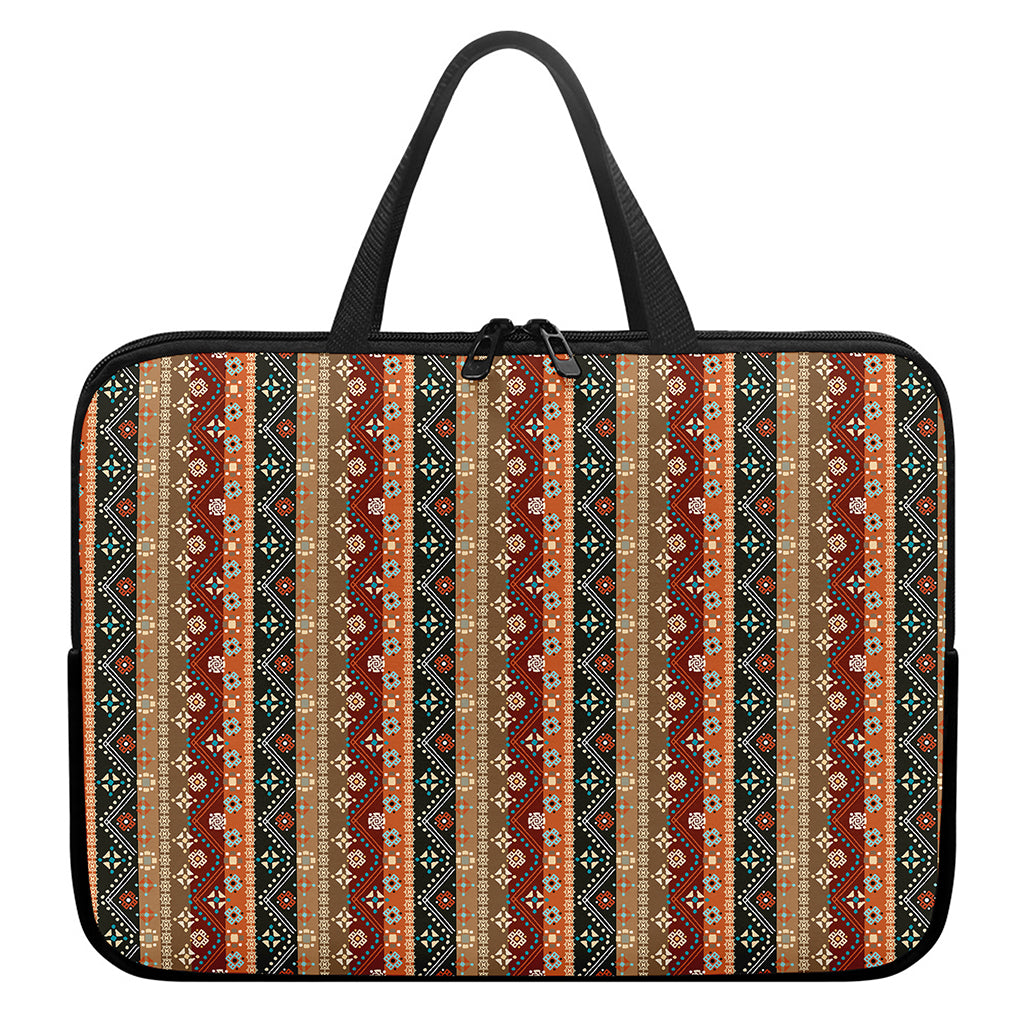 Ethnic Boho Tribal Pattern Print Laptop Sleeve With Handle