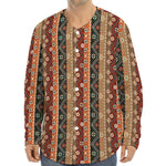 Ethnic Boho Tribal Pattern Print Long Sleeve Baseball Jersey
