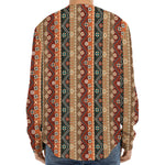 Ethnic Boho Tribal Pattern Print Long Sleeve Baseball Jersey