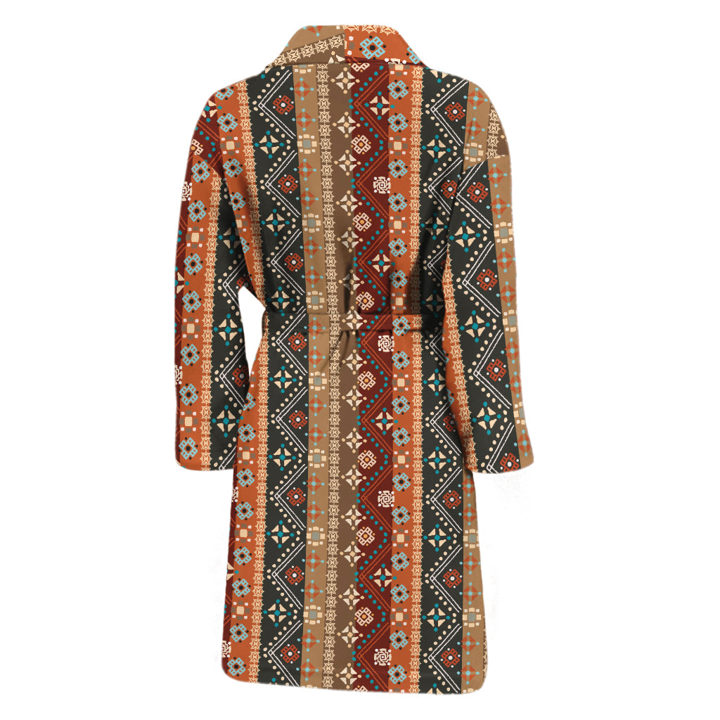 Ethnic Boho Tribal Pattern Print Men's Bathrobe