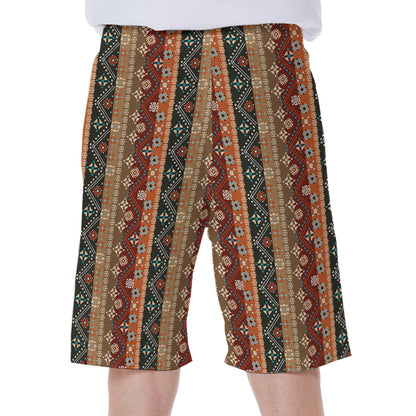 Ethnic Boho Tribal Pattern Print Men's Beach Shorts