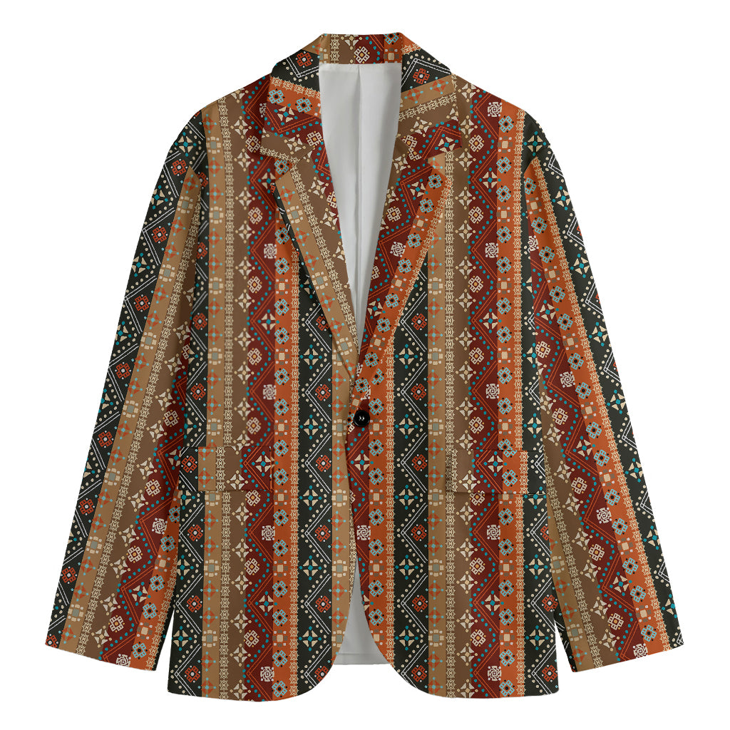 Ethnic Boho Tribal Pattern Print Men's Cotton Blazer