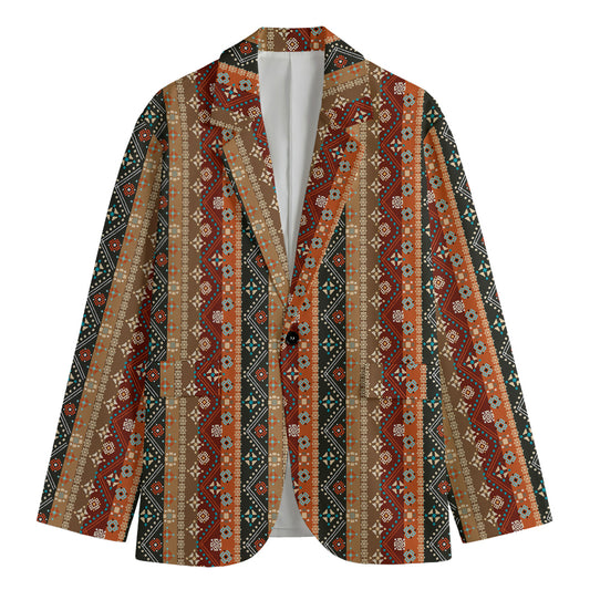 Ethnic Boho Tribal Pattern Print Men's Cotton Blazer