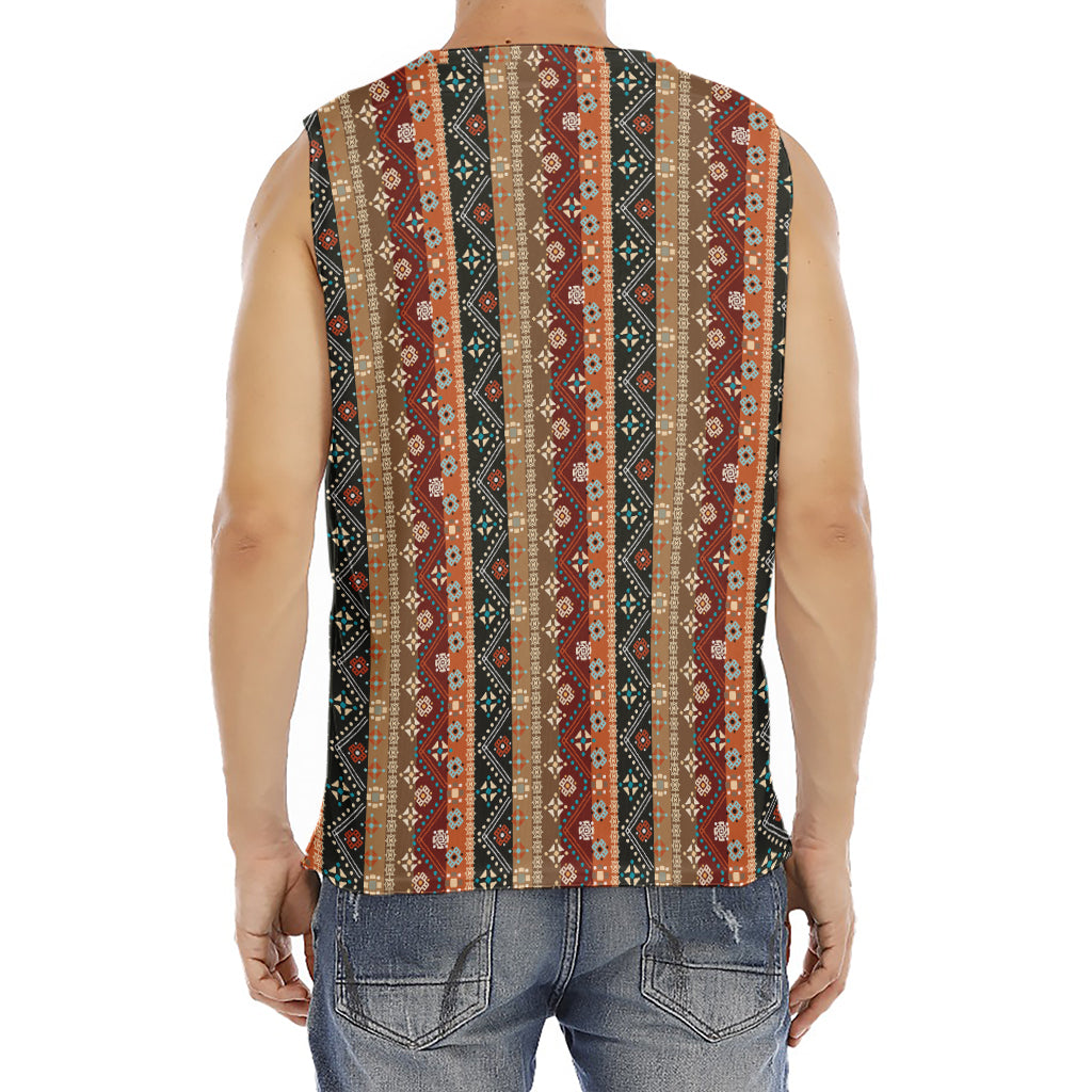 Ethnic Boho Tribal Pattern Print Men's Fitness Tank Top