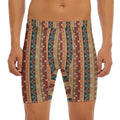 Ethnic Boho Tribal Pattern Print Men's Long Boxer Briefs