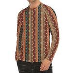 Ethnic Boho Tribal Pattern Print Men's Long Sleeve Rash Guard