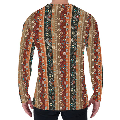 Ethnic Boho Tribal Pattern Print Men's Long Sleeve T-Shirt