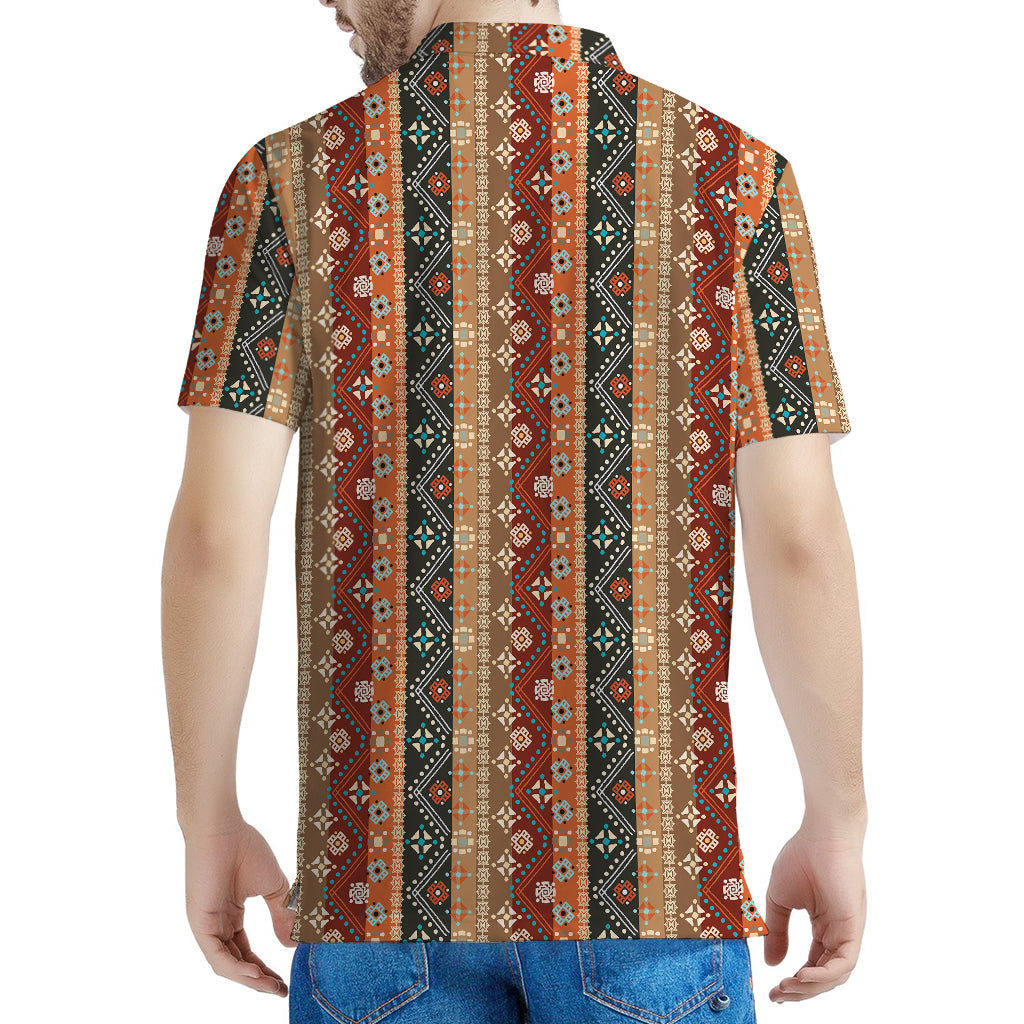 Ethnic Boho Tribal Pattern Print Men's Polo Shirt
