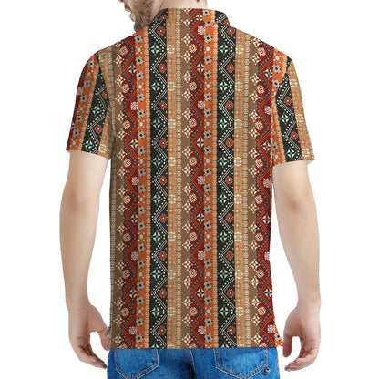 Ethnic Boho Tribal Pattern Print Men's Polo Shirt