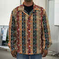 Ethnic Boho Tribal Pattern Print Men's Shirt Jacket