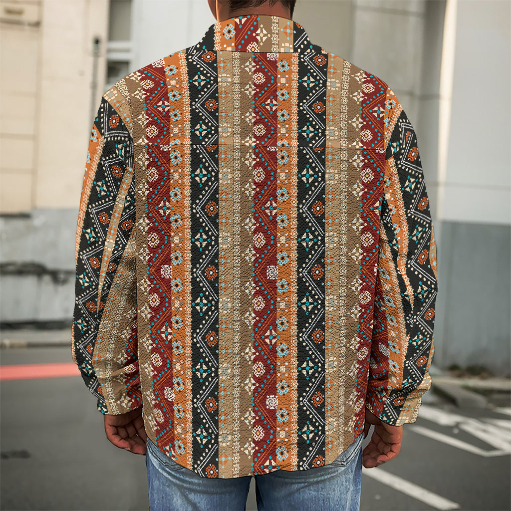 Ethnic Boho Tribal Pattern Print Men's Shirt Jacket
